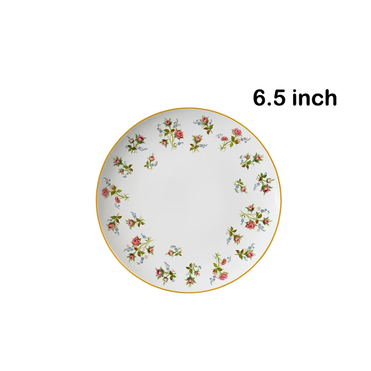 Factory Direct Countryside Style Floral Porcelain Tableware Set Dinnerware Wholesale Kitchen Plates Set