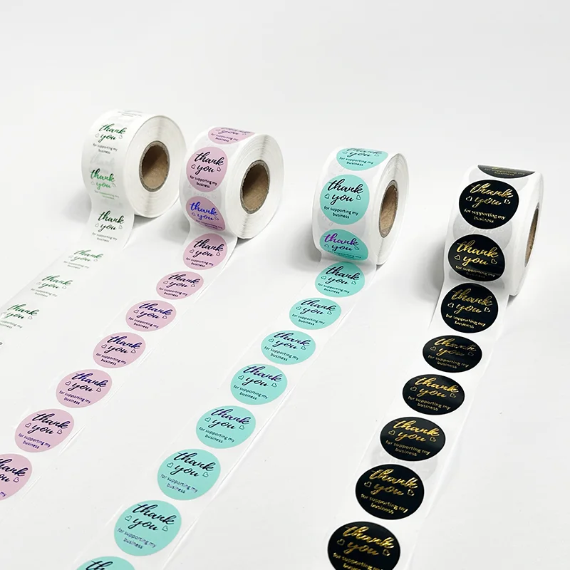 Custom Kraft Paper Heart-Shape Seal Labels for Packaging Permanent Adhesive Thank You Gift Sticker for Carton Use and Crafts