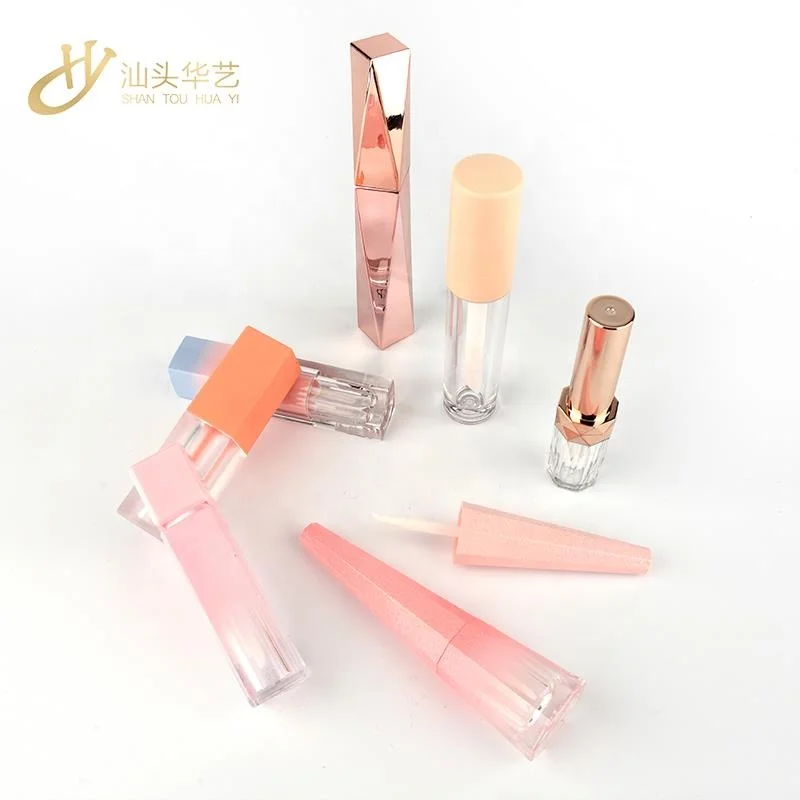 
New Product Empty Plastic Matte Black Round Shape Lip Gloss Cases for Cosmetics Packaging Wholesale 