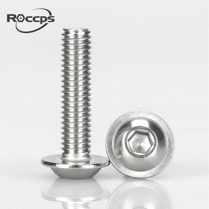 SUS304 stainless steel button flange hex socket cap screws with Washer