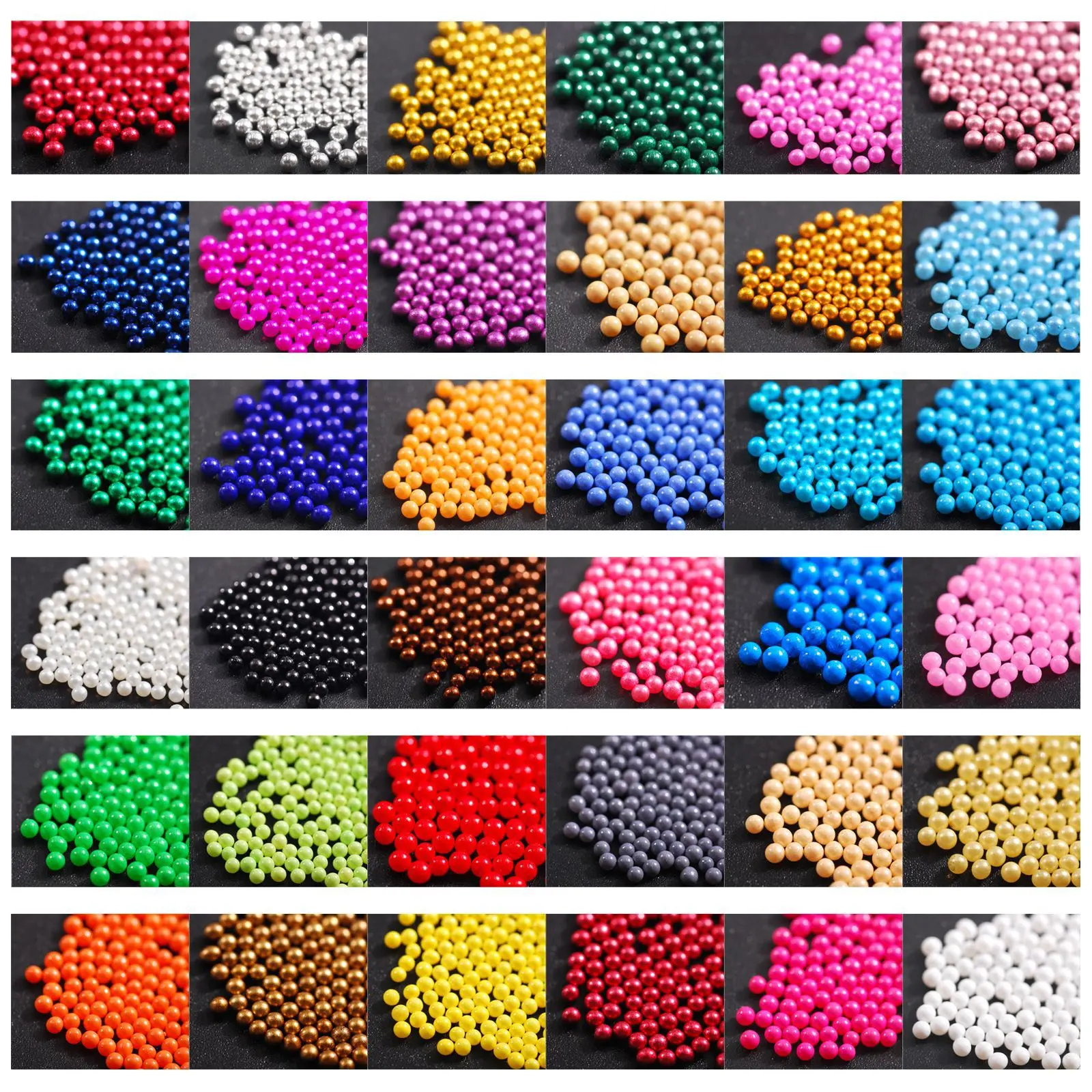 450g/bag 2mm Wholesale Glass pearls Round Colorful Beads Without Holes For Nail Craft Jewelry Making Accessories