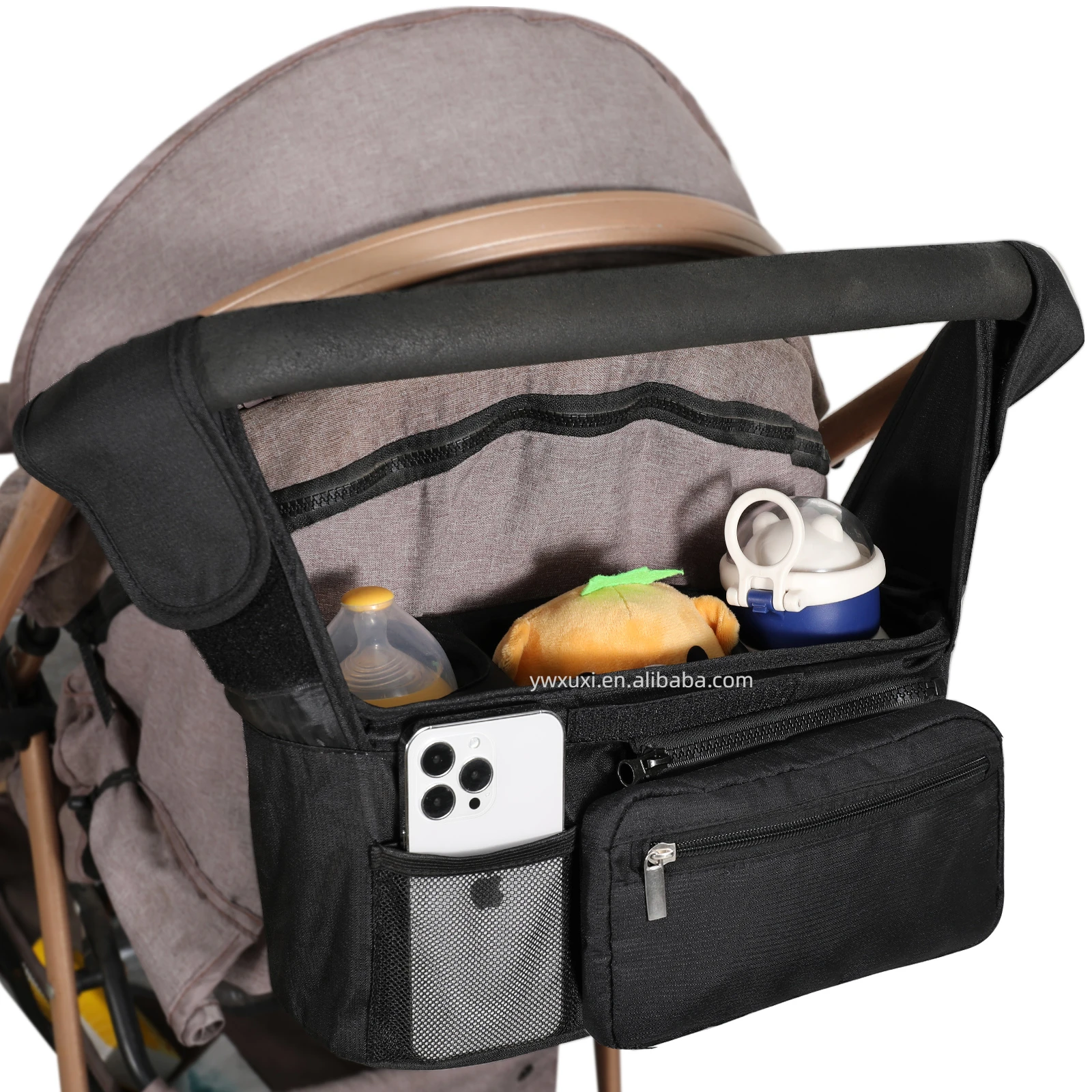 2023 Wholesale Best Seller Kids Organizer Bag Baby Stroller Organizer With 2 Cup holder and phone bag women shoulder handbags