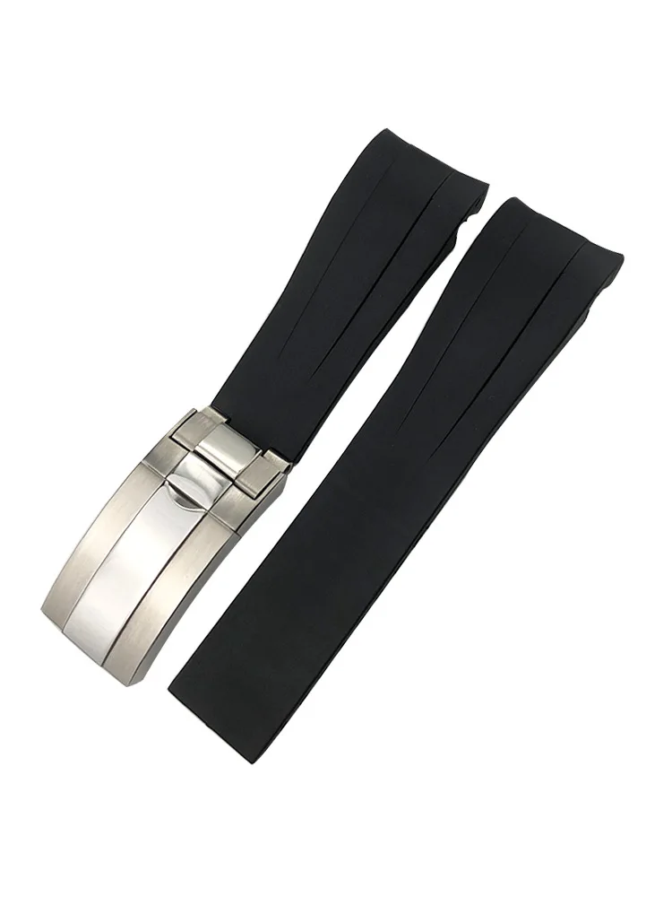 Silicone Diving Waterproof Sport Watch Bands Straps for Rolex 20mm Curved End Rubber Watch Strap for Omega x Swatch MoonSwatch