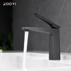 Black hot and cold water deck mounted bathroom basin mixer Kaiping sanitary ware manufacturer