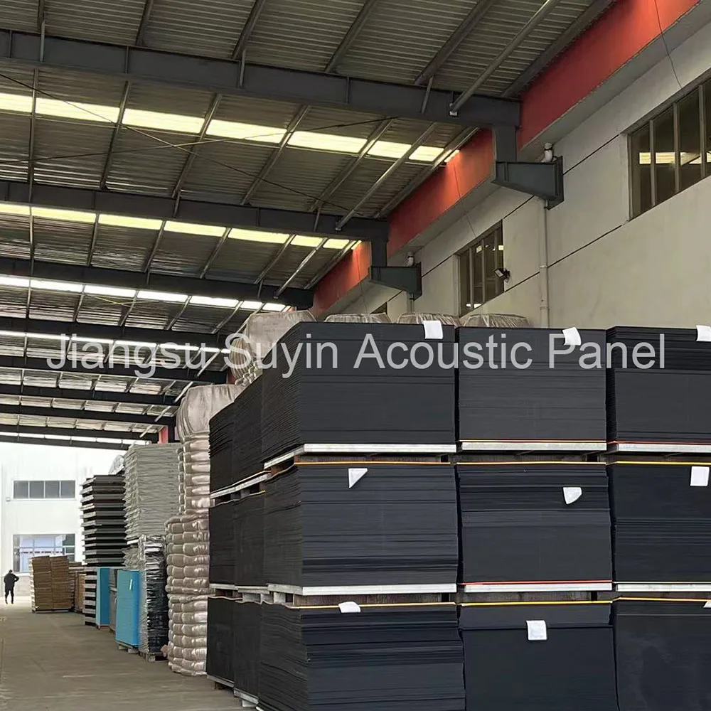 Polyester fiber mdf black wooden acoustic ceiling panels sound absorbing akupanel slat wall panels