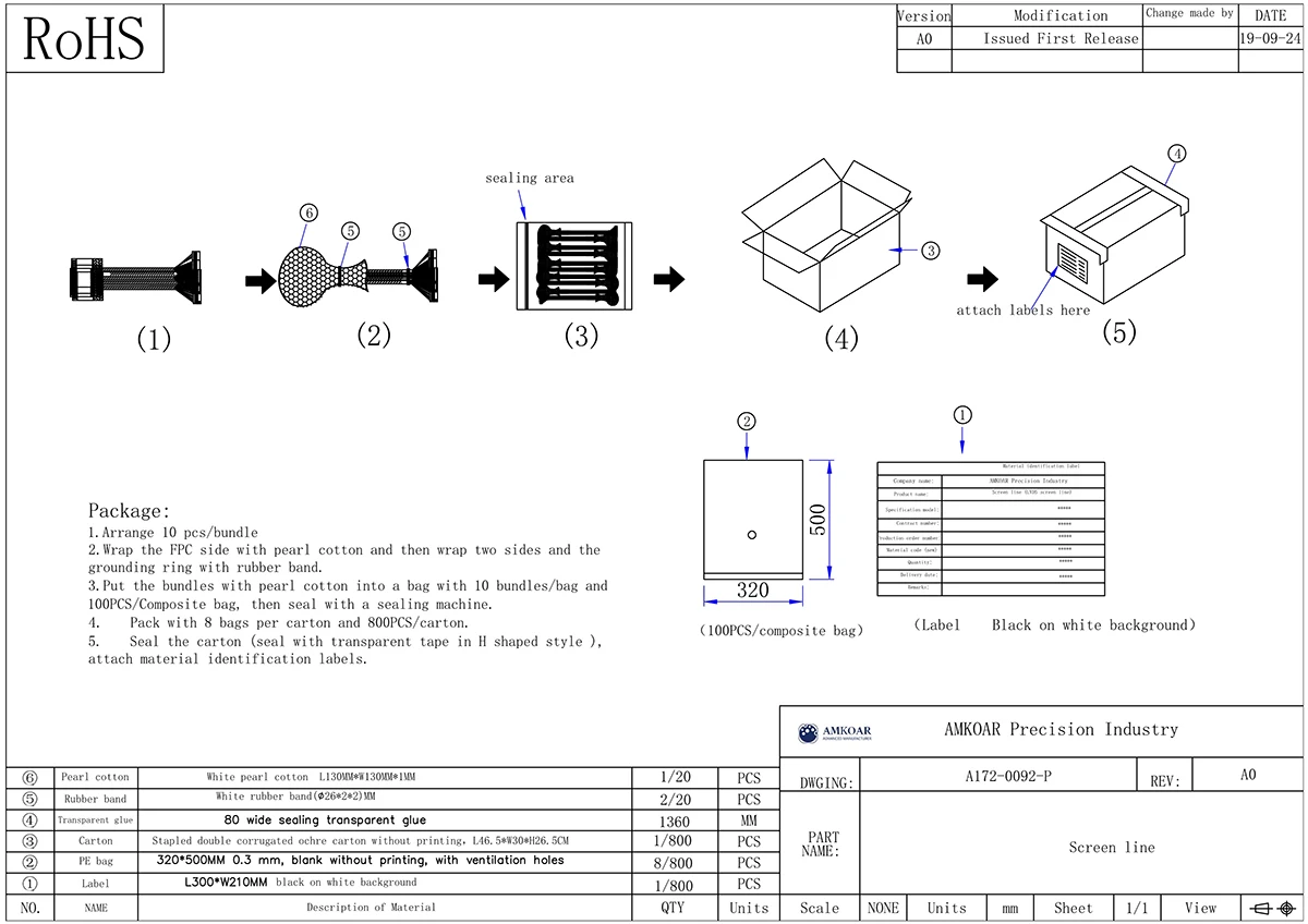 LVDS Cable 30 Pin with Silver Conductive Cloth LCD Cable