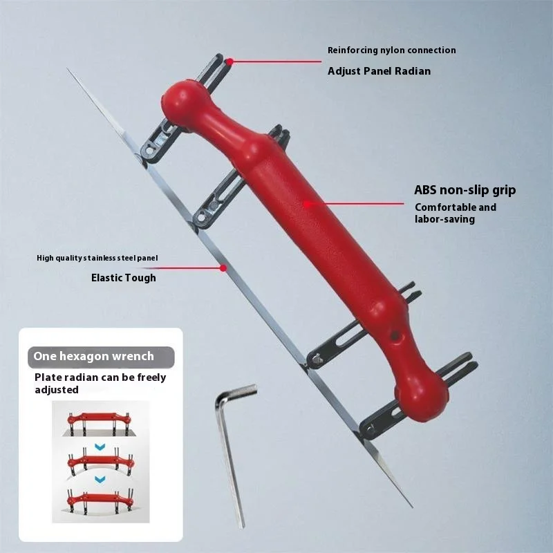 Adjustable Stainless Steel Arc Trowel Scraper Industrial Grade Putty Paint Tool with Squared Features Artifact Arc Scraper