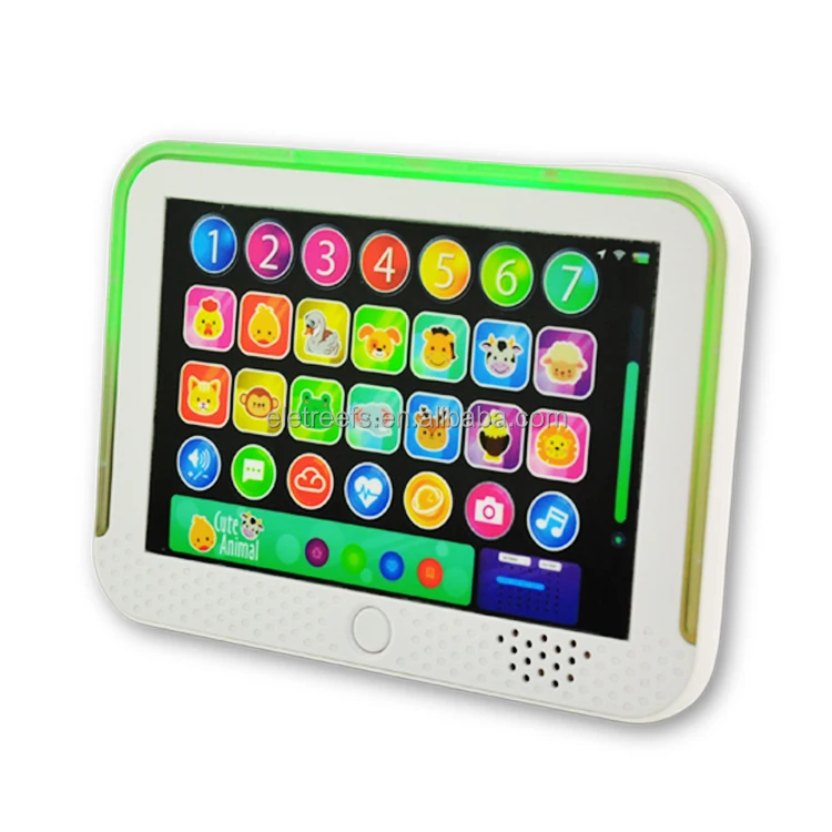 Kids Early Education My First Animals Number Color Congnative Sensory Button Tablet Toy Musical Learning Pad With Led Light