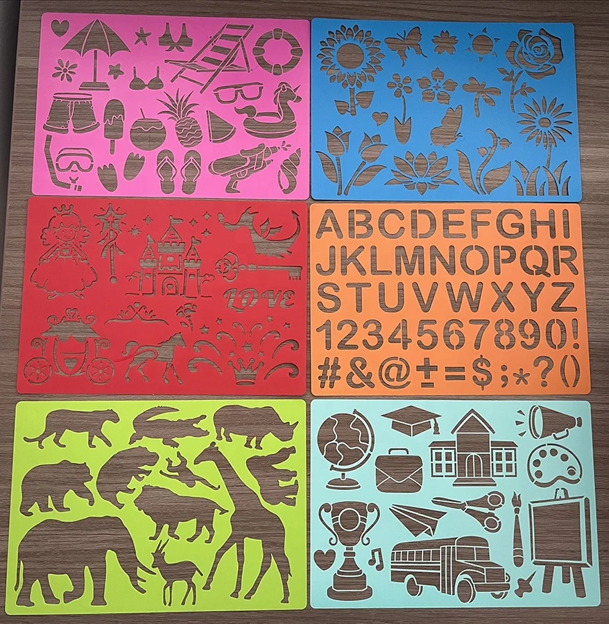 Stencil Drawing Kit for Kids  24 Pcs Plastic Drawing Stencils Great Birthday Gift for Boy Girl