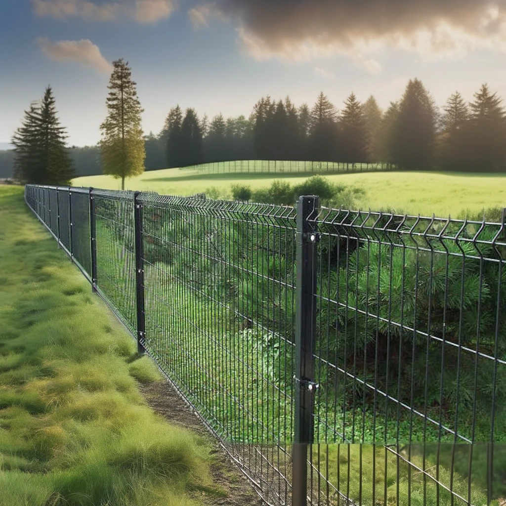 Outdoor Garden 3D Security High Wire Mesh Fence Galvanized Welded Anti-Climb Peach PVC Wood Coated Low Chain Link Fence Panels