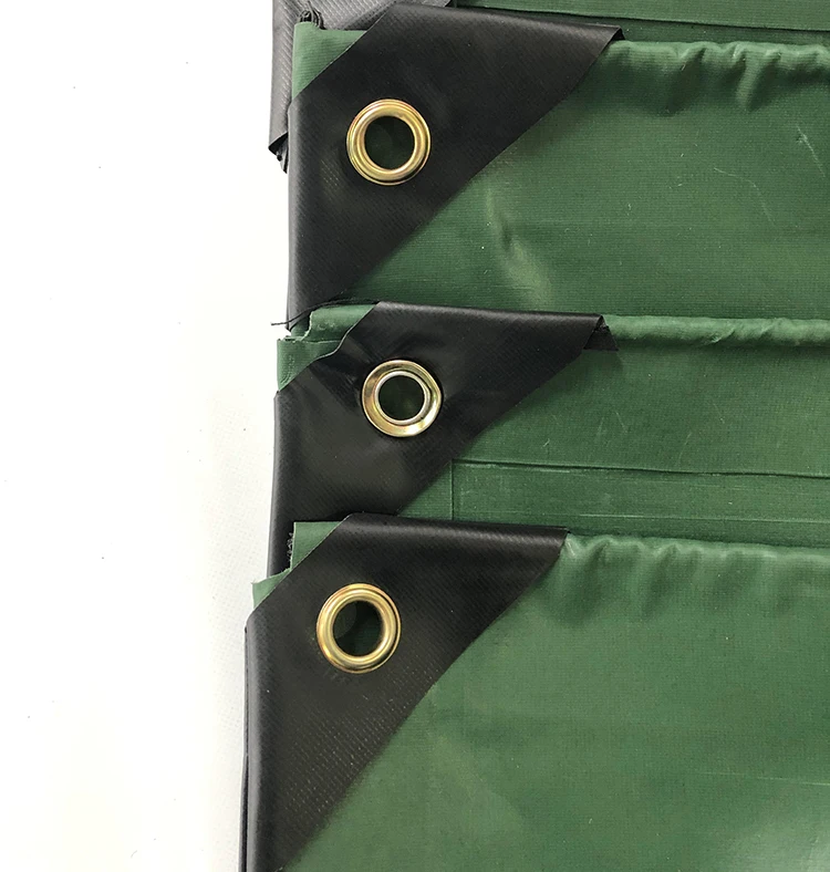 Litong high quality ripstop dark green color pvc coated tarpaulins waterproof for trucks lorry cover tarp pvc side curtain