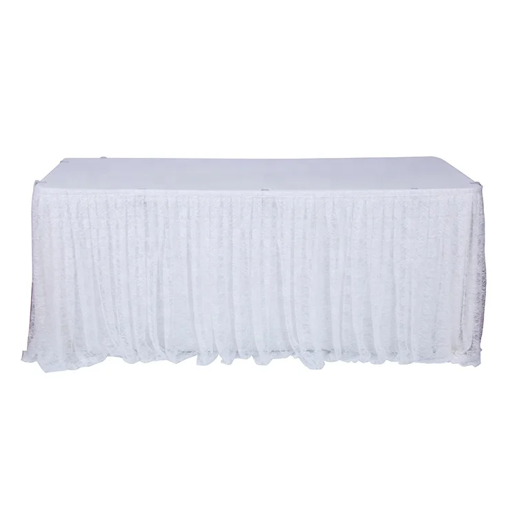 Decorative poly lace pleated wedding party and birthday table