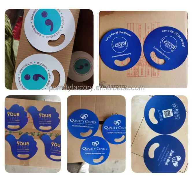 Custom Logo Printed Round Square Shape Pp Plastic Hand Fan Handle Sticks Portable Plastic Square Hand Fan