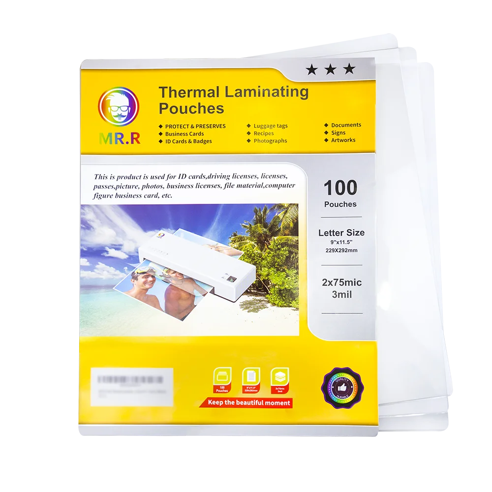 MR.R Thermal Plastic Film for Laminator Machine Laminating Pouches and Sheets