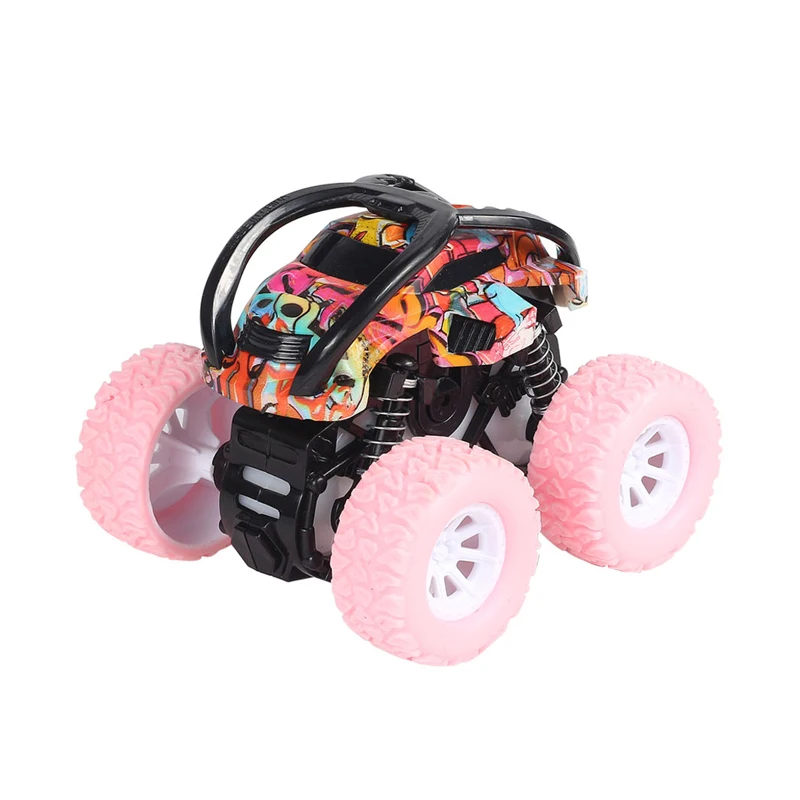 Mini Trucks Toys Friction Car Toy Rocking Stunt 4 Wheel Double Inertia Roll Car For Kids Toy