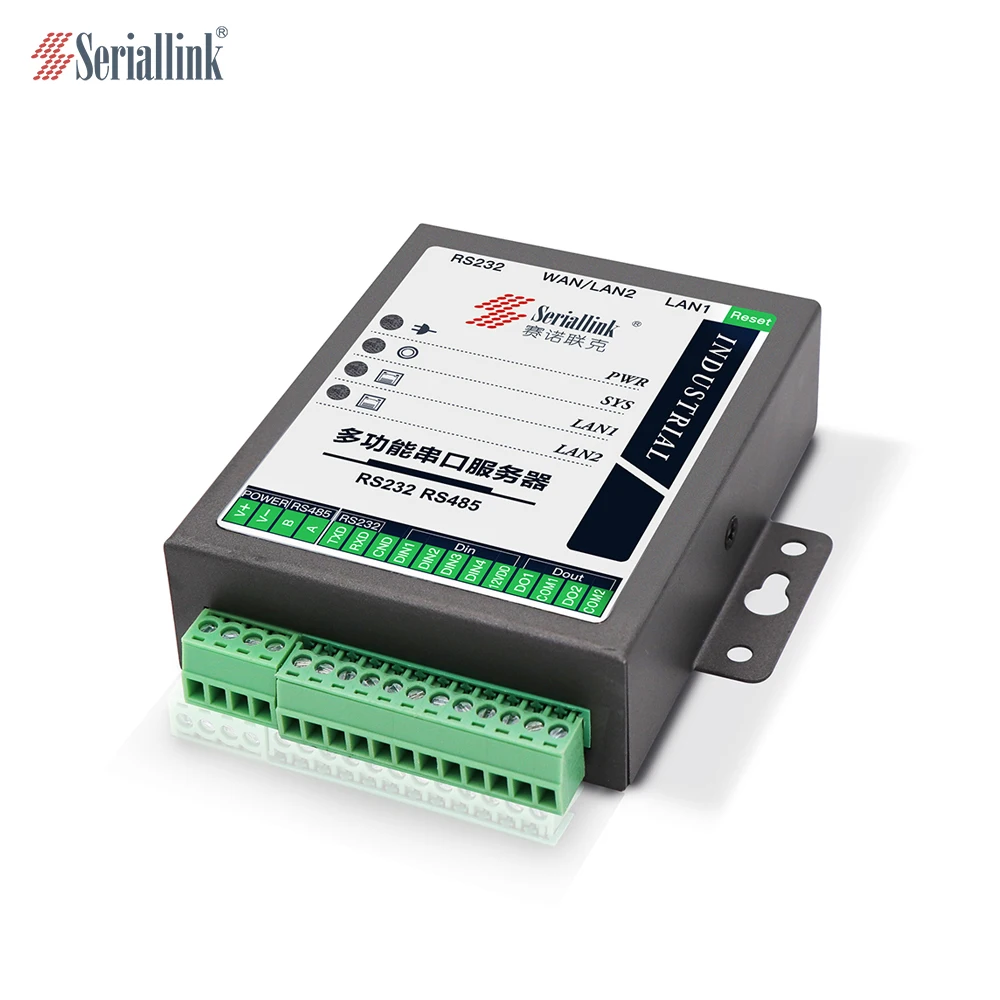 Grid Connect Industrial Serial RS232 Ethernet & RS485 Converter RS232 or RS485 serial device server