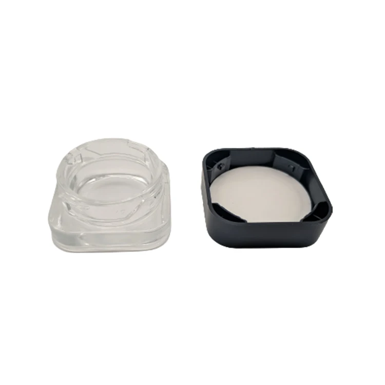 certificated costomized child resistant hemp squre glass jar concentrate cbd container pur farm