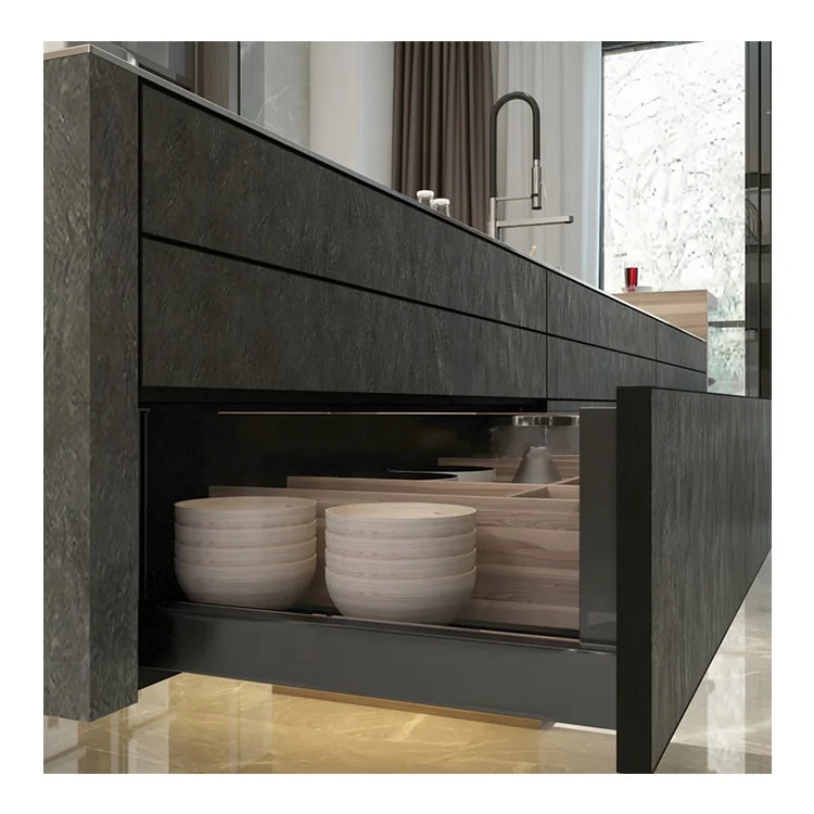 American Style Popular Solid Wood Carved Full Painting Kitchen Cabinet Furniture