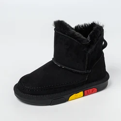 Bairuilun Меховая зимняя утепленная одежда для детей зимние ботинки до щиколотки; Размеры & ботильоны плюшевые зимние сапоги на нескользящей подошве для детей