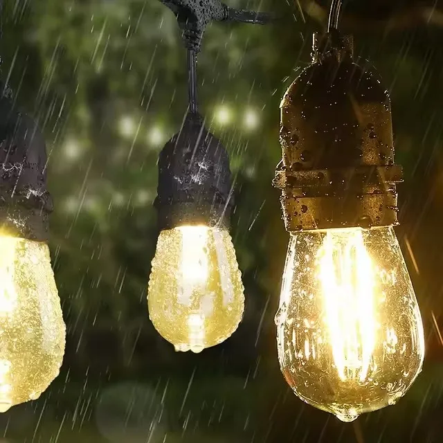 Popular Convenient connection S14 Good quality LED festoon lighting vintage patio globe 48ft outdoor string light