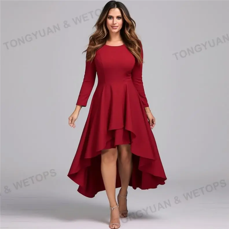 2024 Hot Sale  Elegant Casual Plus Size Dress Blouse Peplum Office Dress Plus Size Maxi Dresses Women