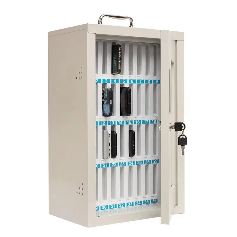 Customized acceptable new fashion design mobile phone storage locker box aluminum alloy case smart phone cabinet for school