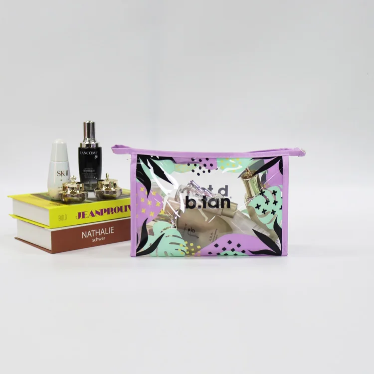 Wholesale Recycled Transparent Make Up Pouch Women Travel Cosmetic Clear Pvc Zipper Bag