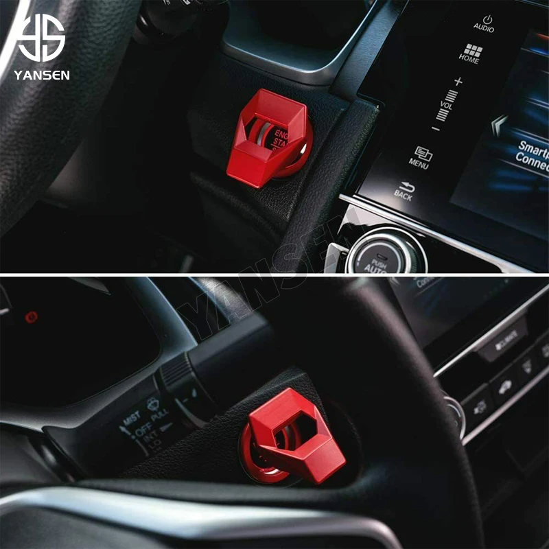 Carbon Fiber Engine Start Stop Push Button Ignition Decoration Trim Cover Zinc alloy