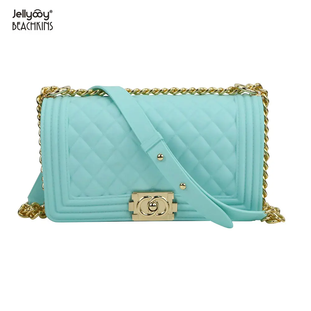 
Wholesale 2021 Hot Selling Jelly Purse Bags PVC Plaid Matte Solid Candy Bag Large 25cm Women Purse Hand bags 