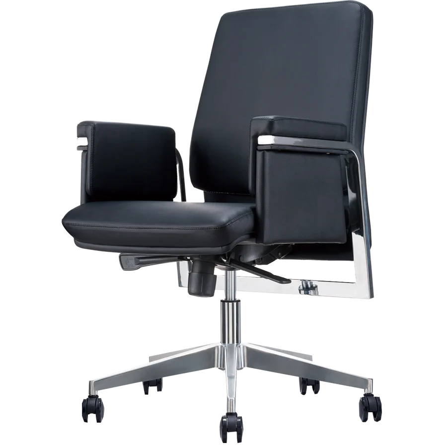 Luxury 350 Aluminum Alloy Chassis 360 Degree Swivel Genuine Leather Executive Gaming Chair Revolving Feature PU Office Chair