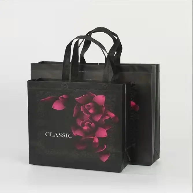 Wholesale High Quality Handle Bag Fabric Custom Logo reusable Non Woven Bag Laminated shopping For Clothing Package