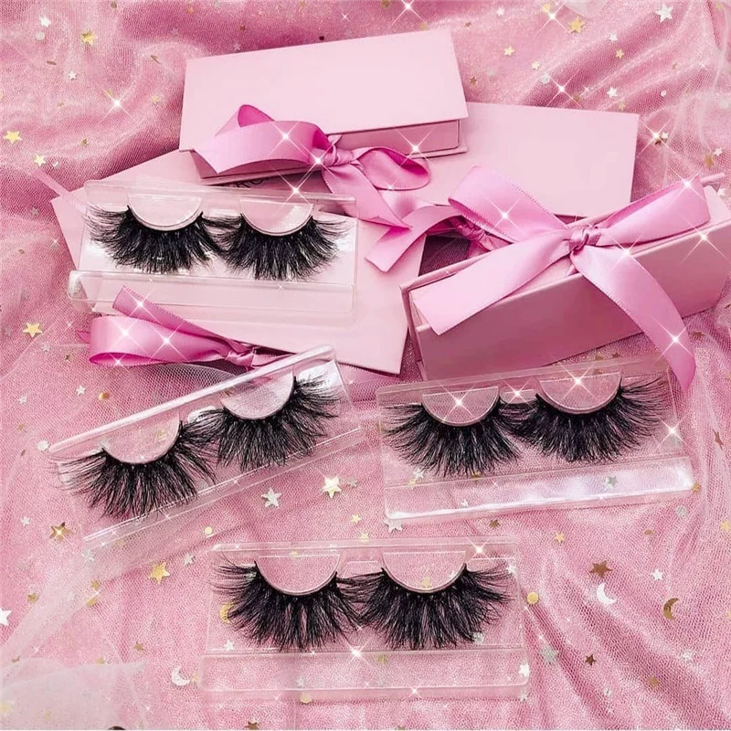 Customized Packaging Box Mink Magnetic makeup Eyeliner Fluffy Fur Strip beauty products 3D silk real mink Eyelashes
