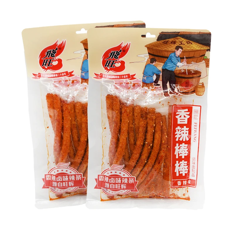 Wholesale snack 80g*10*10 hot selling Exotic snacks food Pasta products delicious spicy strips