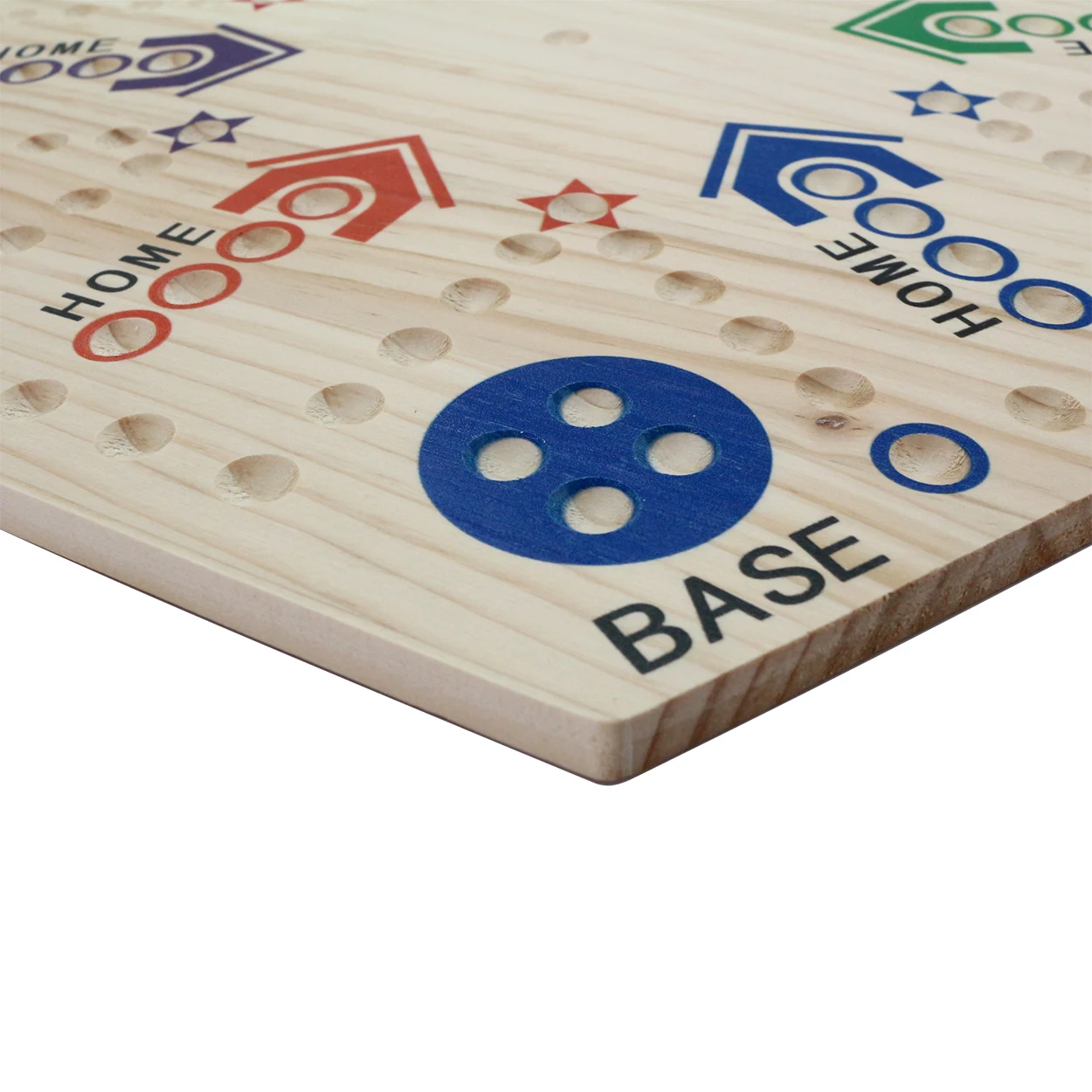 Marble Board Game Double-Sided Wooden Board with 30 Marbles  6 Dice Colorful Wahoo Marble Ludo Game Kit for 2-6 Players