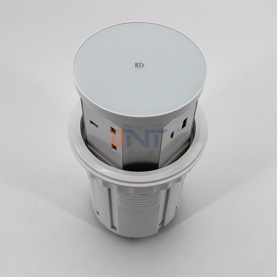 BNT Electrical push pop up socket Hidden Charger Desktop Pop Up Power Outlet Socket With Dual Usb