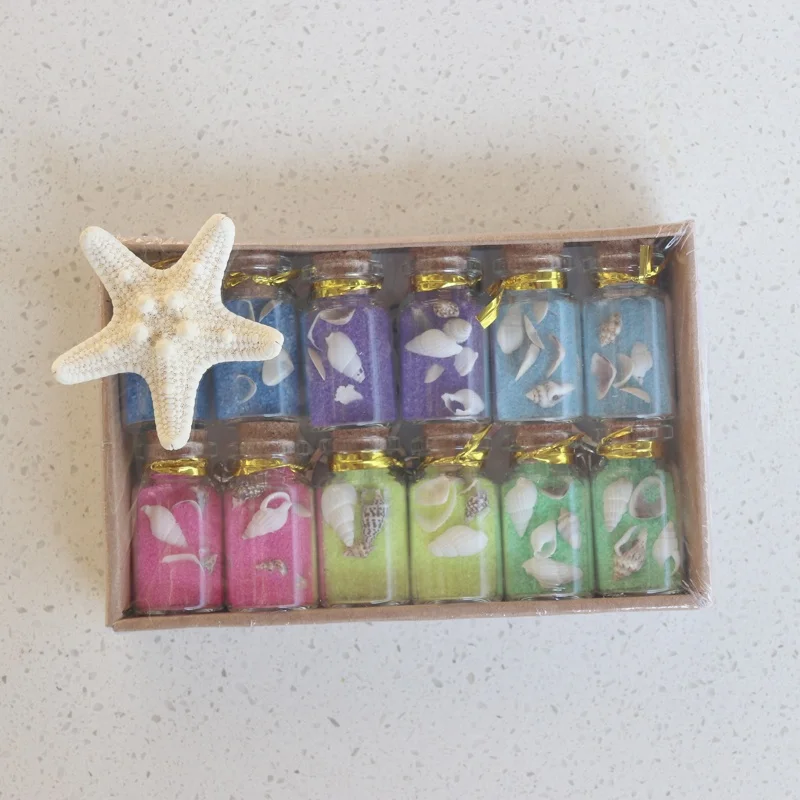 Shell Drift Lucky Glass Bottles for Sand Art Seashell Wishing Bottle for Birthday Gifts