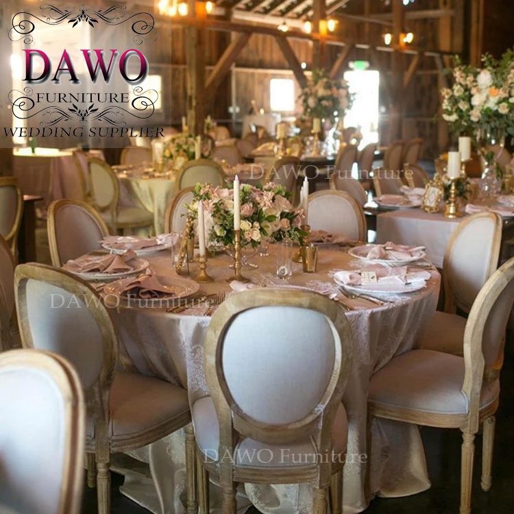 French style round solid wood dining chair round wood chair