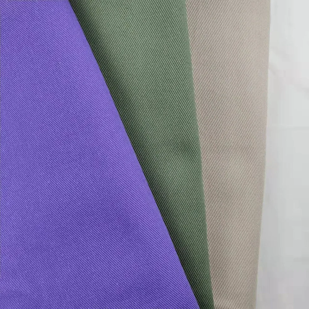 Best Selling Heavy Weight 330gsm 7*7 Cotton Twill Stone Washed Fabric Woven Cotton Fabric 100% Cotton Twill fabric