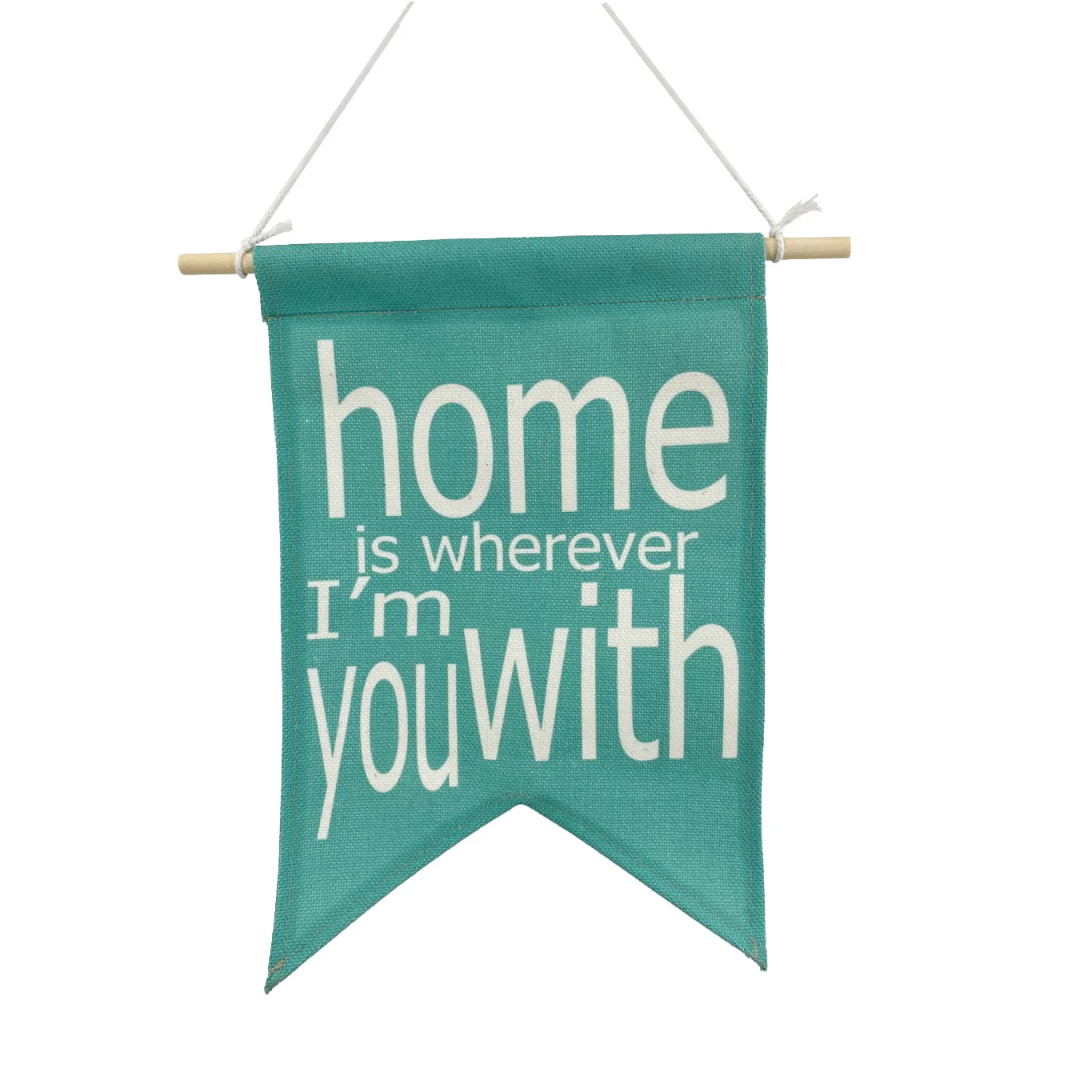 DIY custom design hanging flag small canvas art banner cotton and linen hanging flags for decoration