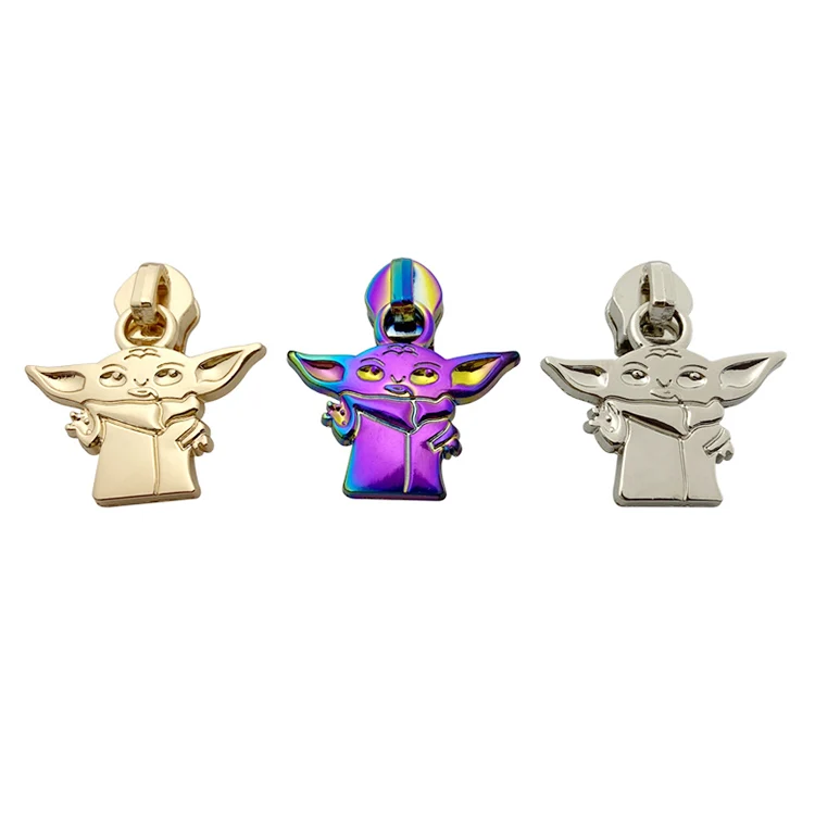 Wholesale customized brand logo metal zipper puller slider for handbag/jacket