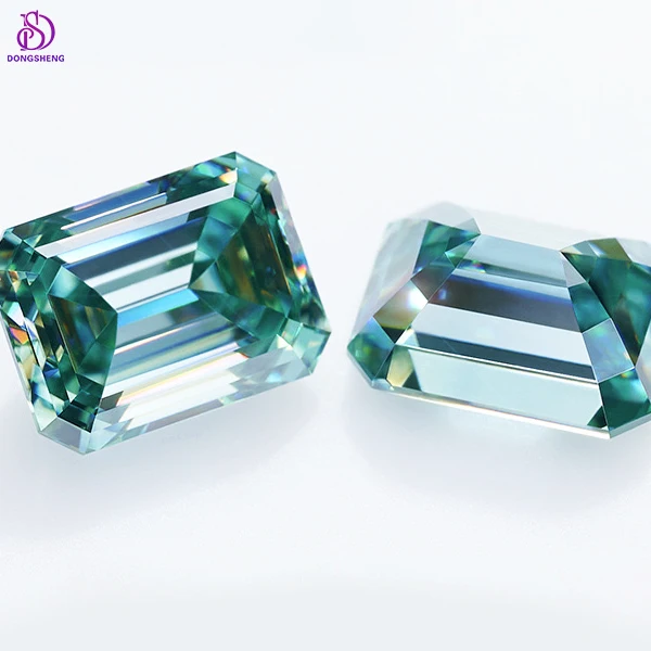 Fine Jewelry Sell well Emerald Cut VVS Diamond Loose green Moissanite Stones