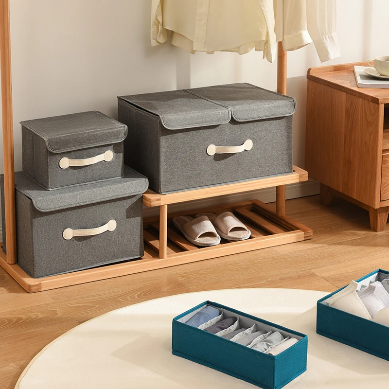 new Suitcase Style storage box polyester With big capacity home with cover storage bags wardrobe clothes organizer