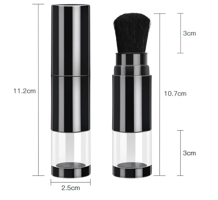 Black Refillable Powder Brush Mineral Powder Dispensing Refillable Cometic Brush high quality makeup brush