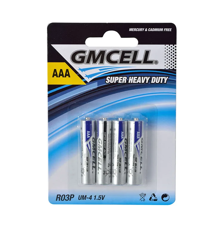 GMCELL Heavy Duty Battery Size 1.5v Dry Battery r03 r03p um-4 aaa 1 5v Battery for Remote Control Toys Camera