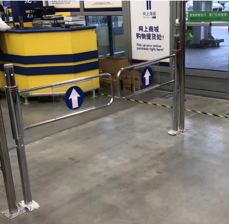 Swing gate manual door,double swing gate opener, Supermarket Safety Pedestrian Access Control System Entrance Revolving Door