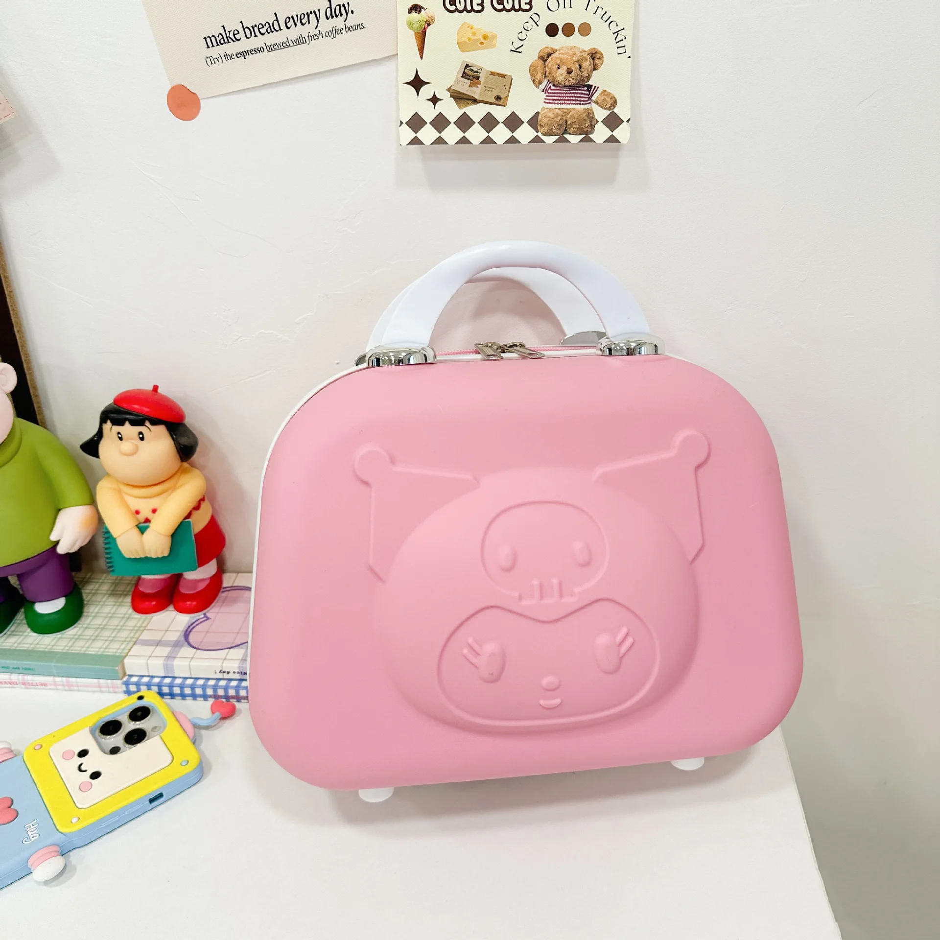 Botu New Multi Colors Kuromi Hand Luggage Bags 14inches Cosmetic Case Sanrioed Creative Carry Luggage Tote Travel Portable Bag