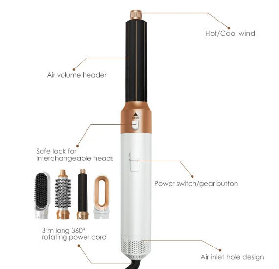 2023 New trend Electric hair Curler Hot Air Brush Blow Dryer 5 in 1 Hair Styler 1000W Hair Dryer Brush Styling Toot Set