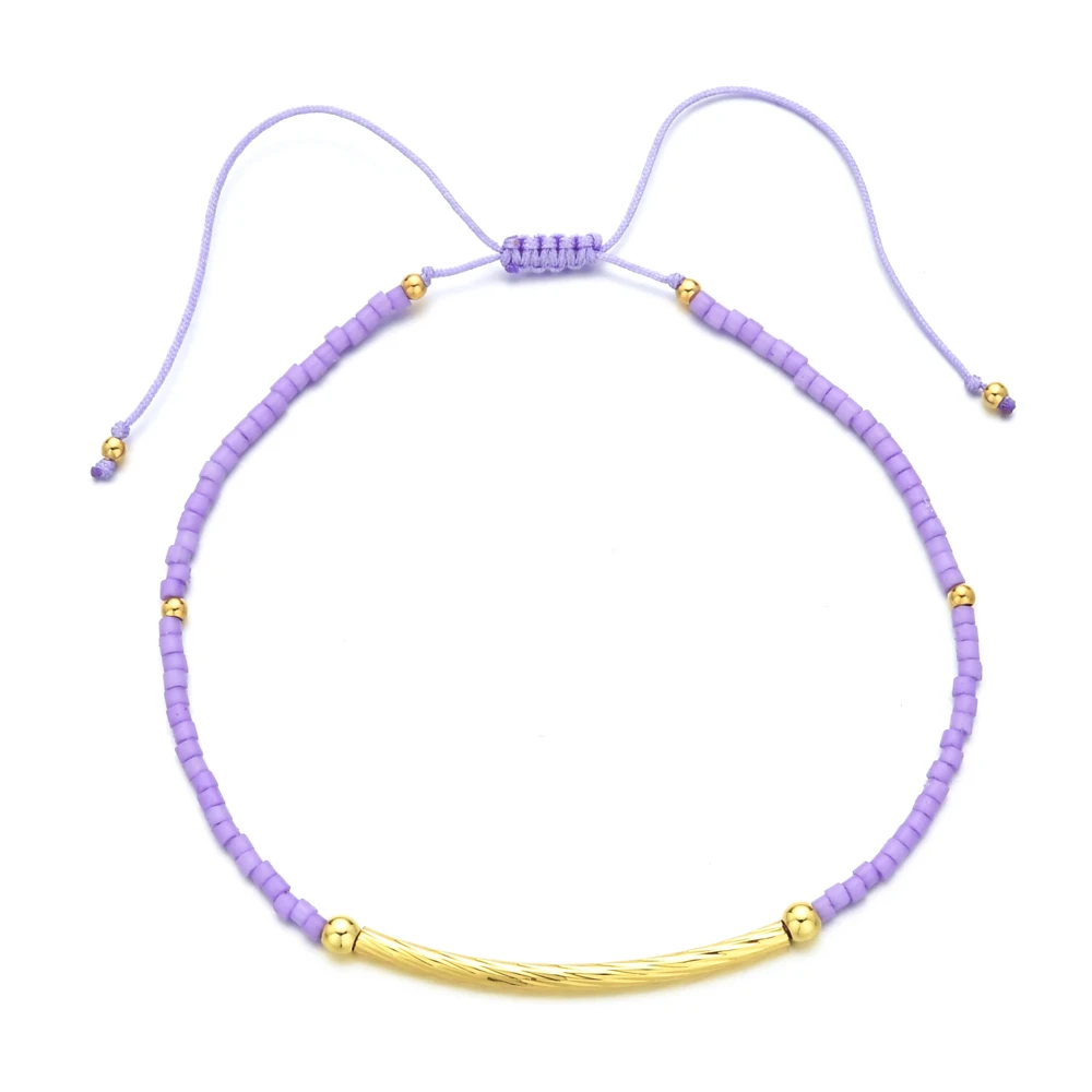 Pink Seed Beads Bracelet Adjustable String Miyuki Beaded Dainty Bracelets for Women Delica Chic Lucky Jewelry Pulseras