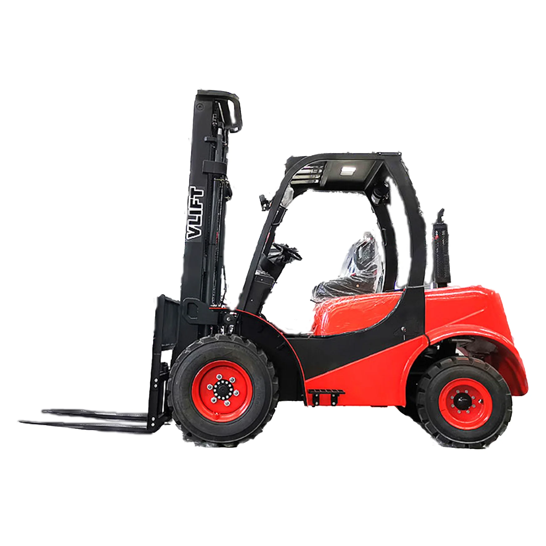 3-тонный дизельный вилочный погрузчик с 4-колесной гидравлической тележкой для пересеченной местности