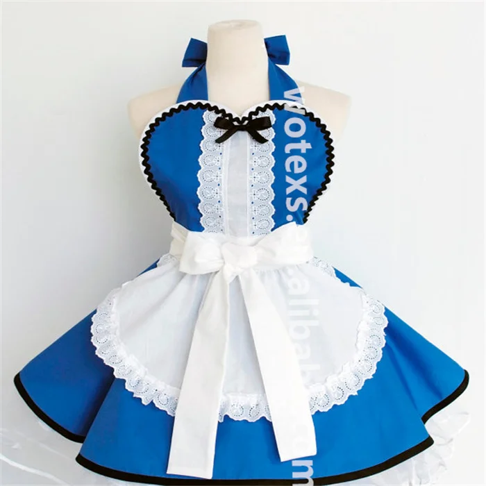 Fashion personalized custom European sexy lace aprons royal court princess peach heart lace dress long interesting Ladies aprons